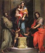 Andrea del Sarto Madonna and Child with SS.Francis and John the Baptist oil on canvas
